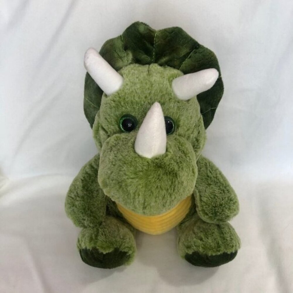 Kellytoy Green Triceratops Dinosaur Xtra Soft Luxe Fur Stuffed Plush Animal
